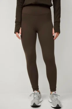Ellos STUDIO Træningstights Warm Tights Flat Front Core Mørkebrun New