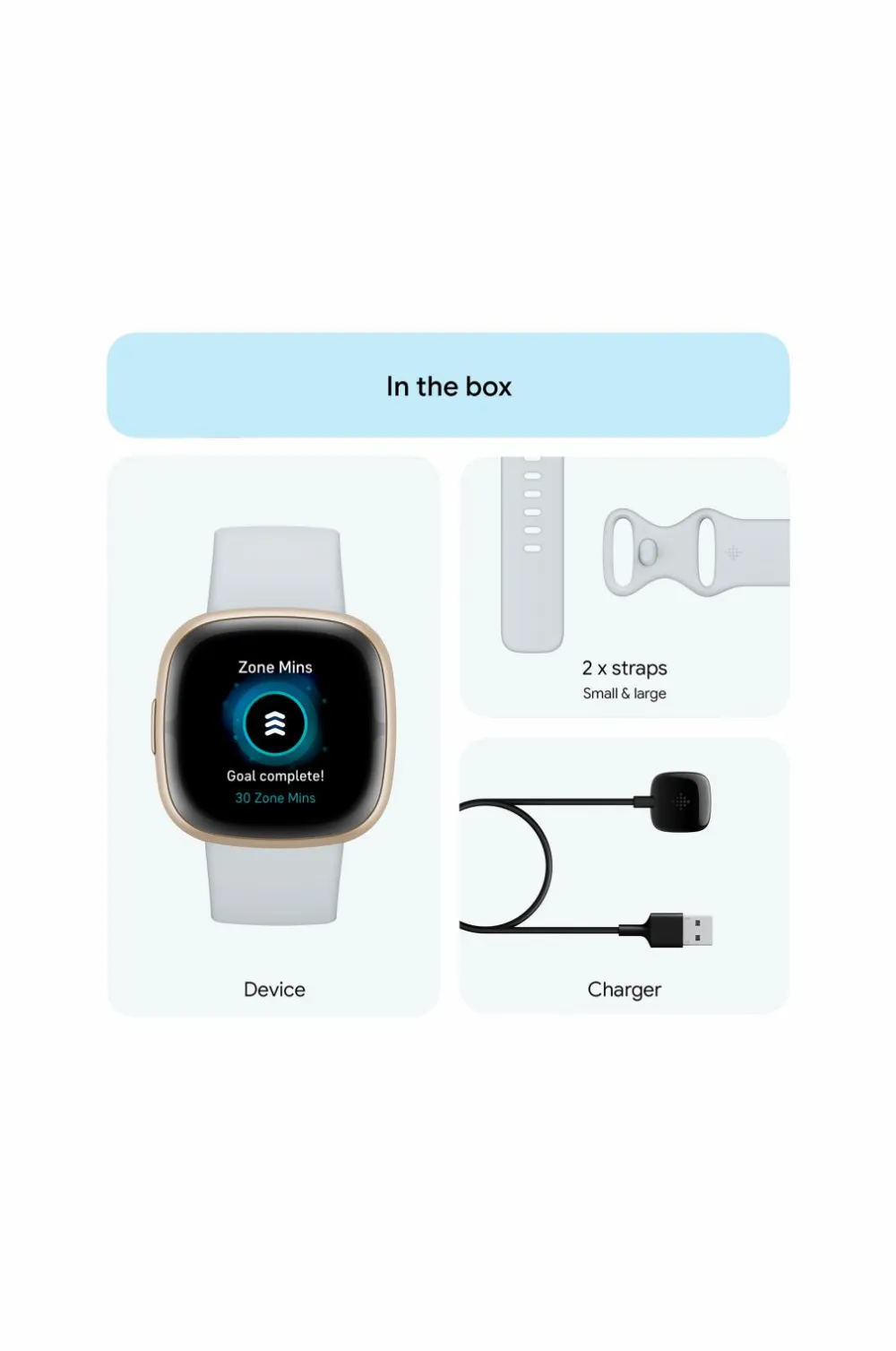 Fitbit Sense 2, Blue Mist/Soft Gold Hot
