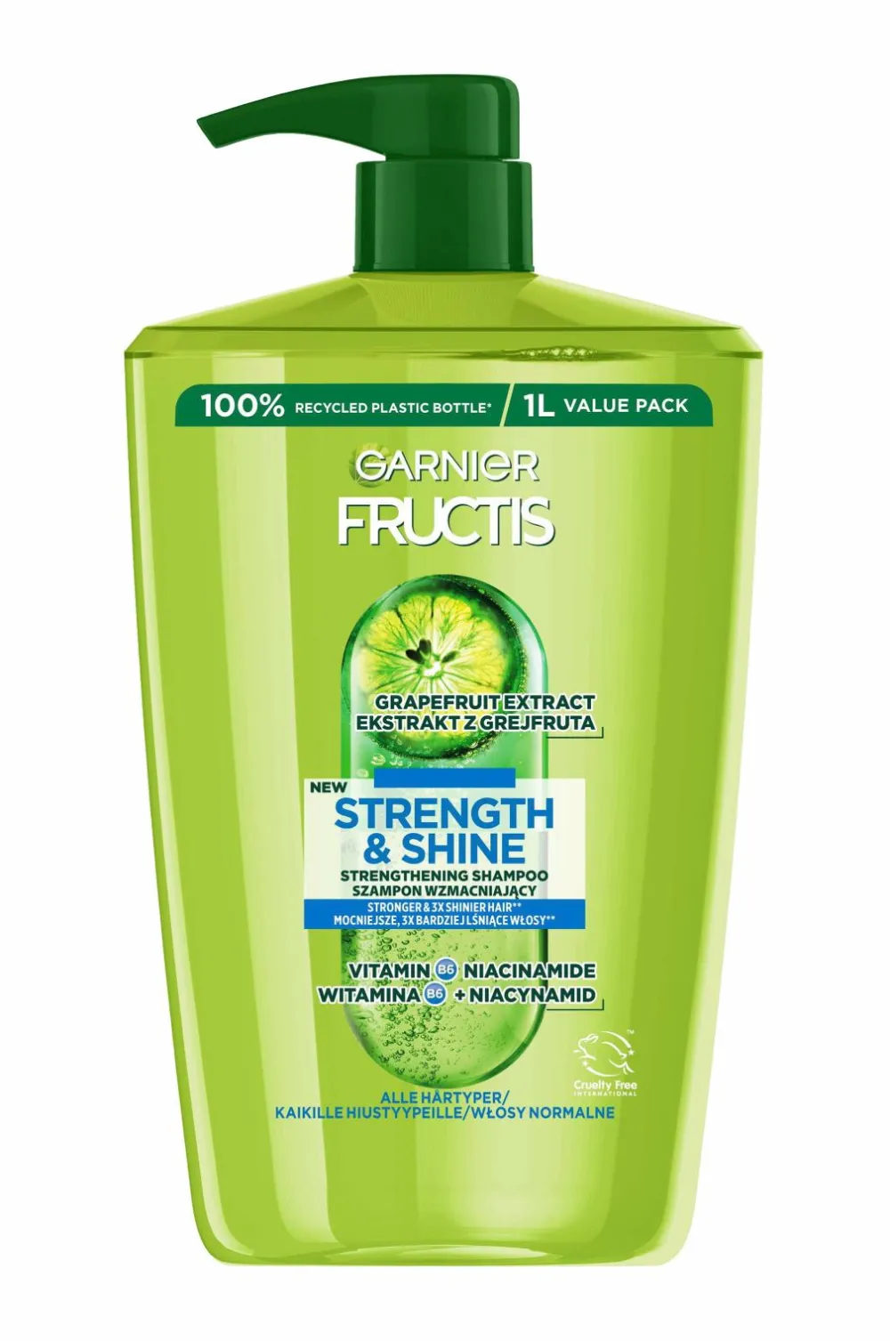 Garnier Hårpleje>Fructis Strength & Shine Shampoo For All Hair Types 1000 Ml