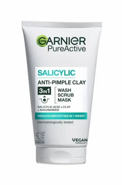 Garnier Ansigtspleje|Ansigtspleje>Pureactive Salicylic 3IN1 Anti-Pimple Clay Cleanser For Impure Skin 150 Ml No Color