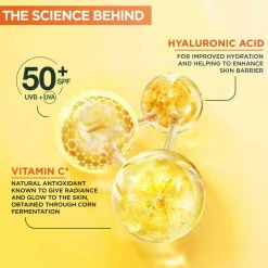 Garnier Vitamin C* Glow-Boosting Daily UV Fluid SPF50+ For Dull Skin Invisible 40 Ml No Color New