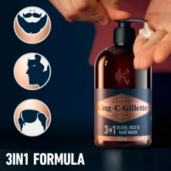 Gillette 3-in-1 Beard, Face & Hair Wash No color Sale