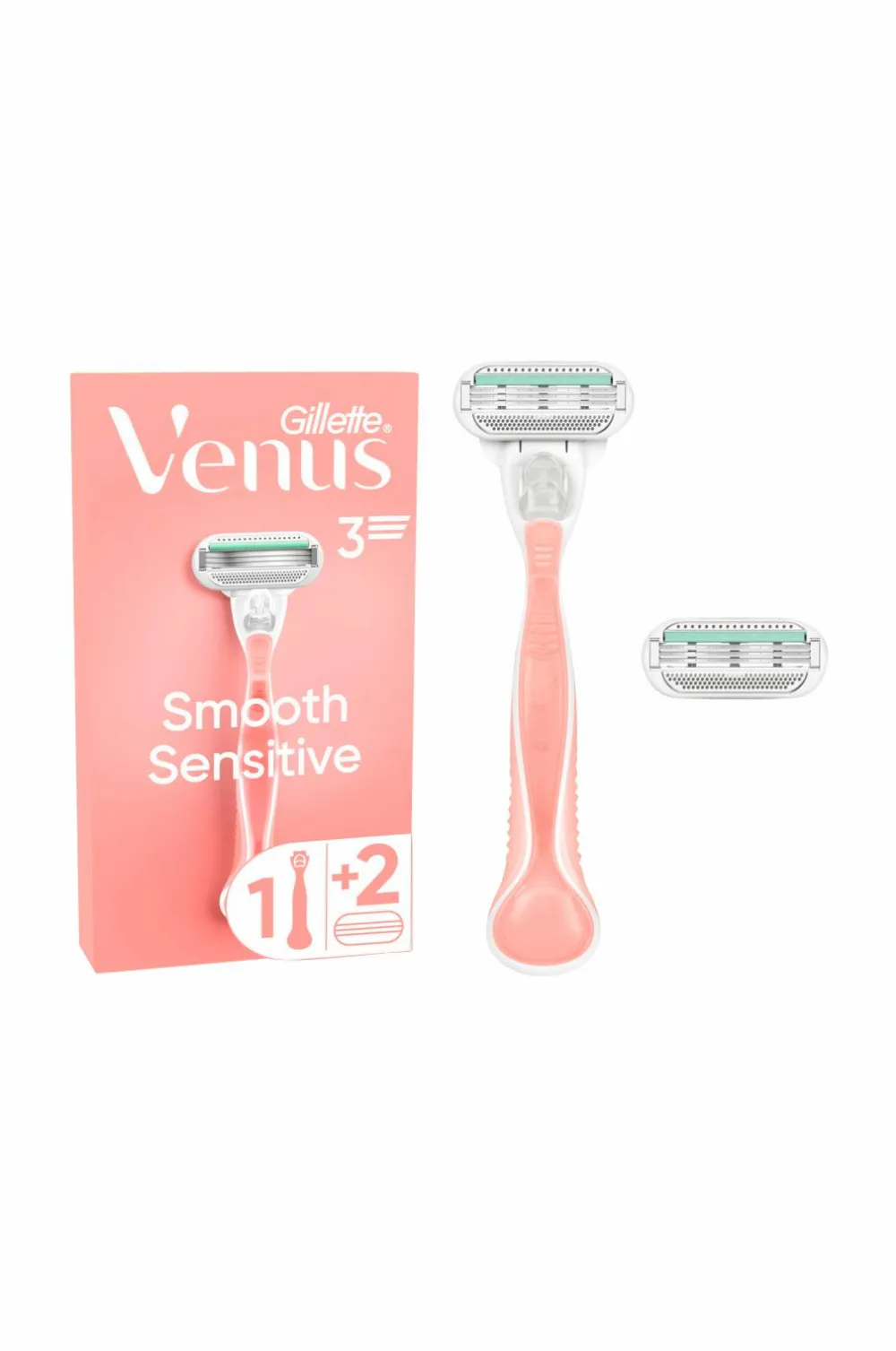 Gillette Hårfjerning>Udjævningsplan Smooth Sensitive + 2 barberblade No color
