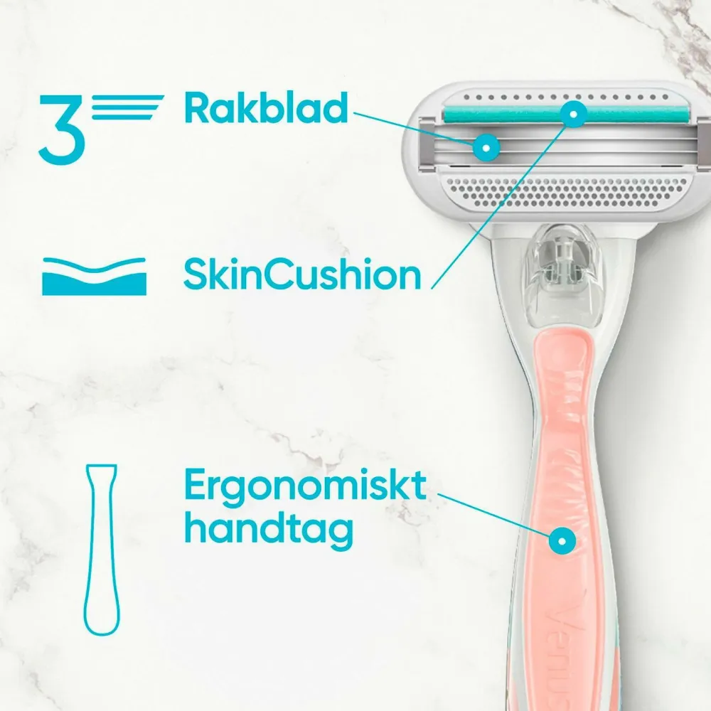 Gillette Hårfjerning>Udjævningsplan Smooth Sensitive + 2 barberblade No color