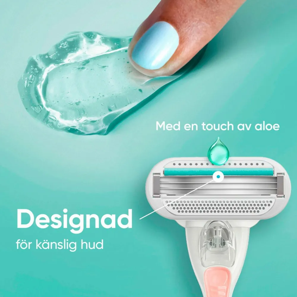 Gillette Hårfjerning>Udjævningsplan Smooth Sensitive + 2 barberblade No color