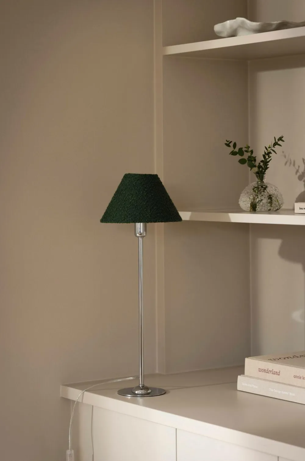 Globen Lighting Lampeskærm Iris 20 Mosgrøn bouclé Clearance
