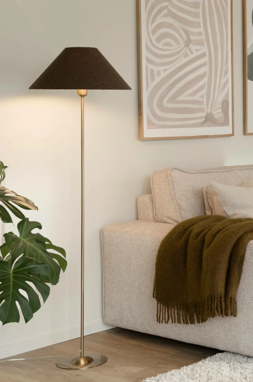 Globen Lighting Lampeskærm Iris 45 Mokka bouclé Outlet