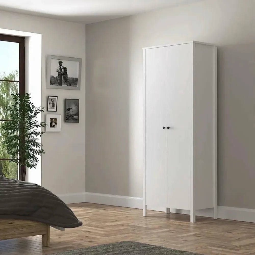 Hanah Home Garderobeskabe>Garderobe Vargas Struktur af hvidt træ