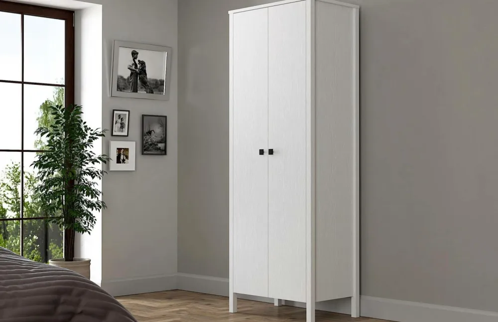 Hanah Home Garderobeskabe>Garderobe Arman Struktur af hvidt træ