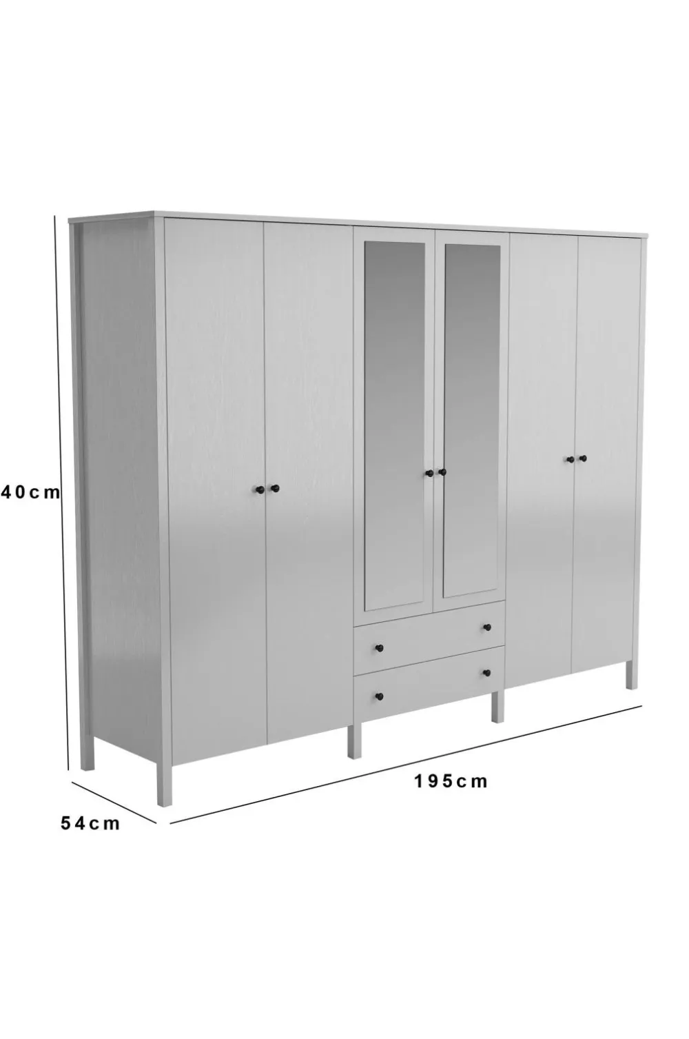 Hanah Home Garderobe Selena Struktur af hvidt træ Hot