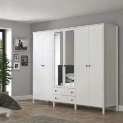 Hanah Home Garderobe Selena Struktur af hvidt træ Hot