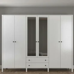 Hanah Home Garderobe Selena Struktur af hvidt træ Hot