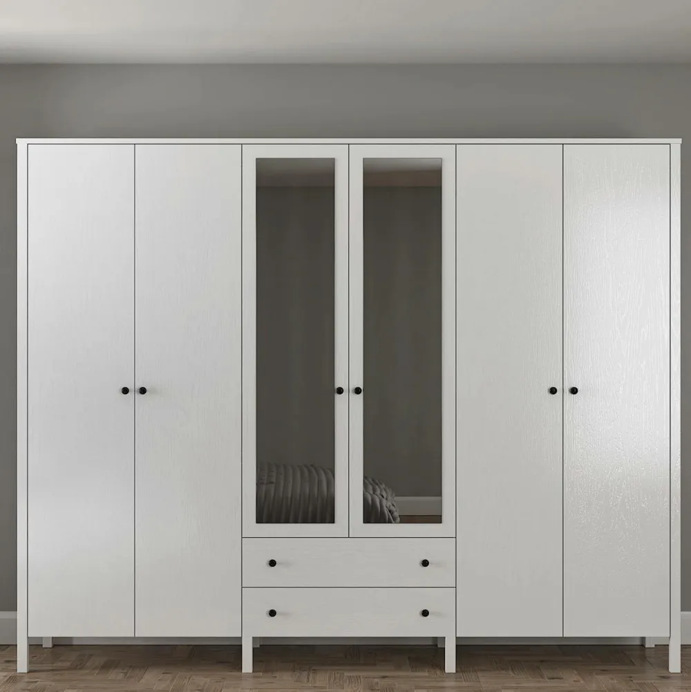 Hanah Home Garderobe Selena Struktur af hvidt træ Hot