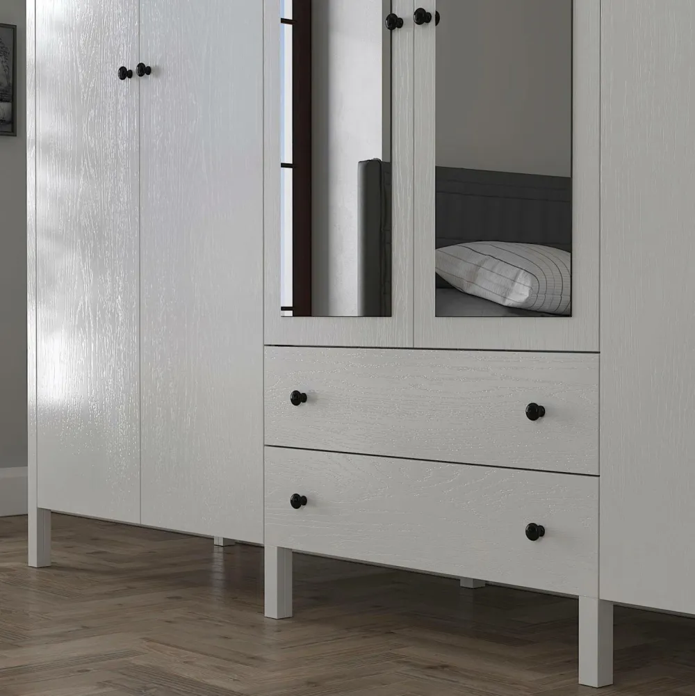 Hanah Home Garderobe Selena Struktur af hvidt træ Hot