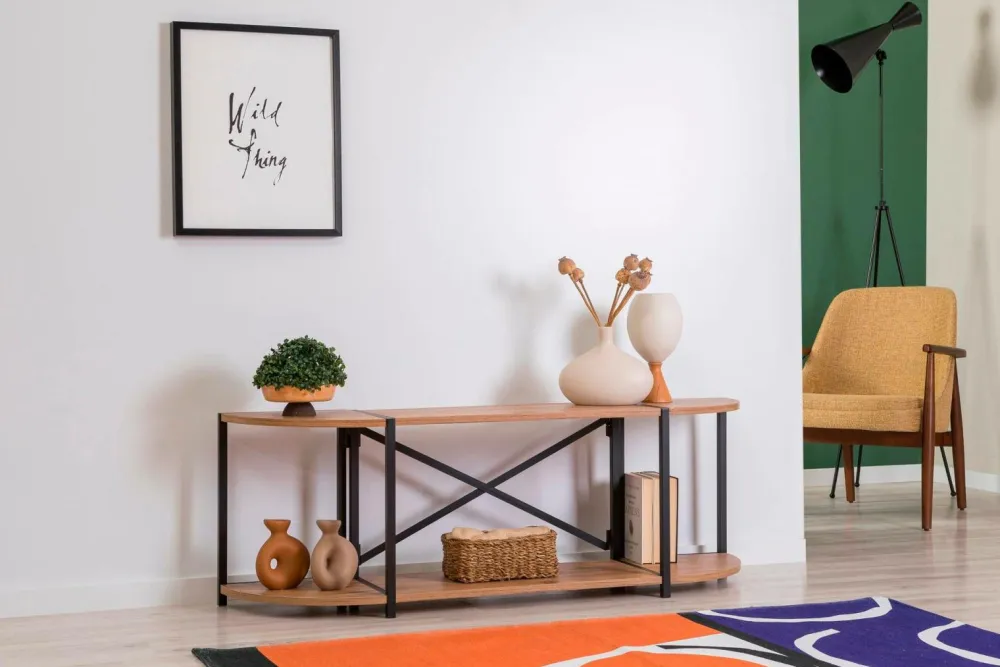 Hanah Home Tv-Bænke>Tv StativTanner Fyrretræ/Sort
