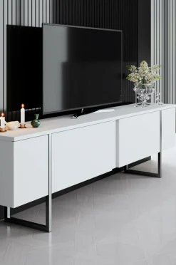Hanah Home TV-bænk Laurel Hvid/sølv Clearance
