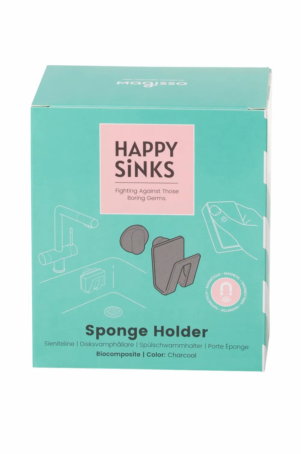 HAPPY SiNKS Holder til køkkensvamp Black Biocomposite Clearance