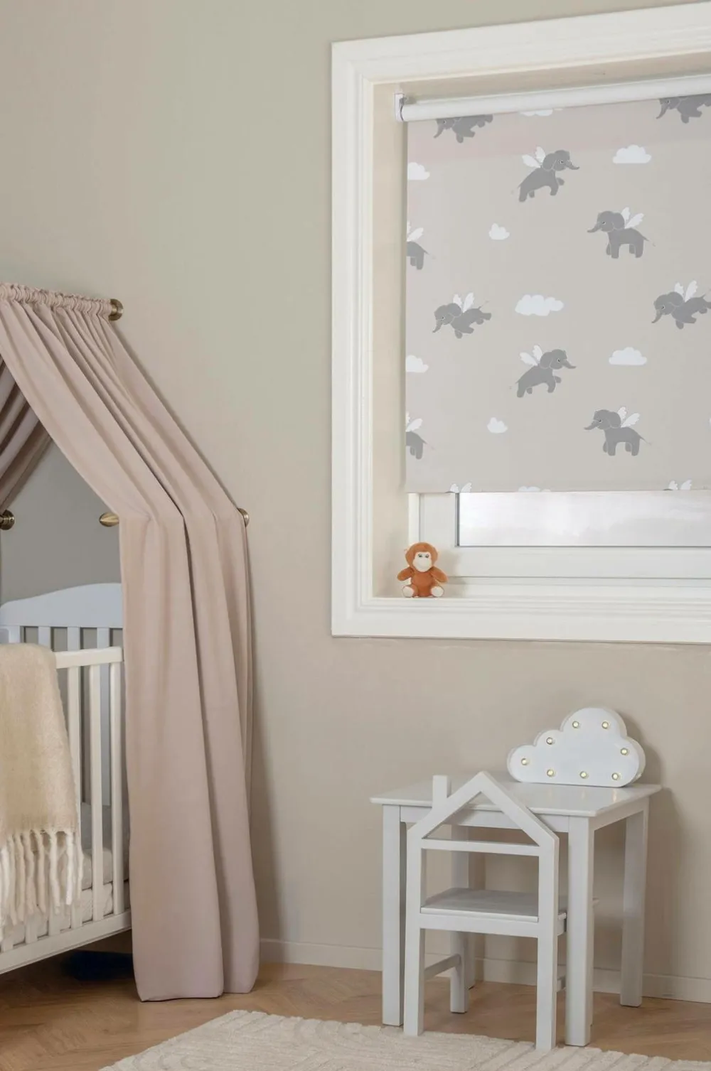 Hasta Børnerullegardin Elephant Multi New