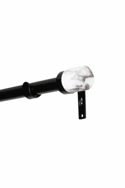 Hasta Gardintilbehør>Gardinstangssæt Anna 110-200 cm Sort/hvid marmor