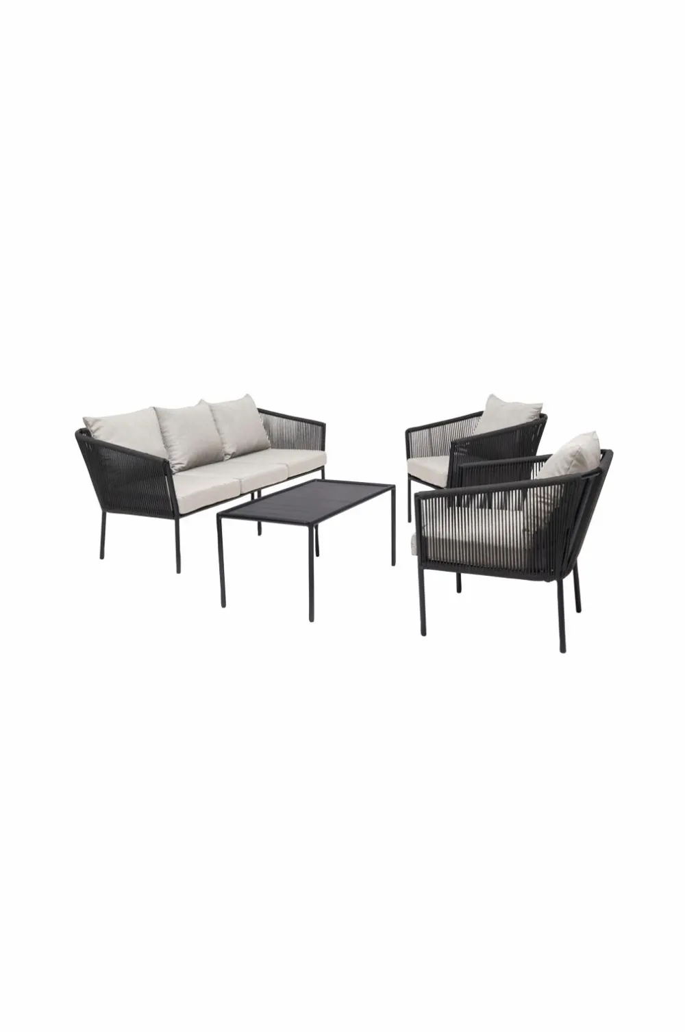 Hillerstorp Udemøbler & Have>Sofa-sæt Lersund Sort/grå