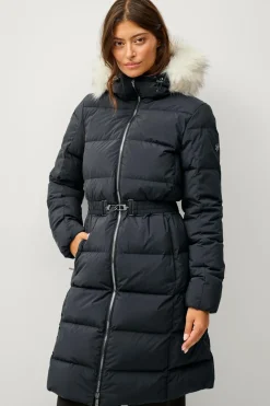 Áhkká Dunfrakke Gold Mid Down Coat Matte Sort Sale