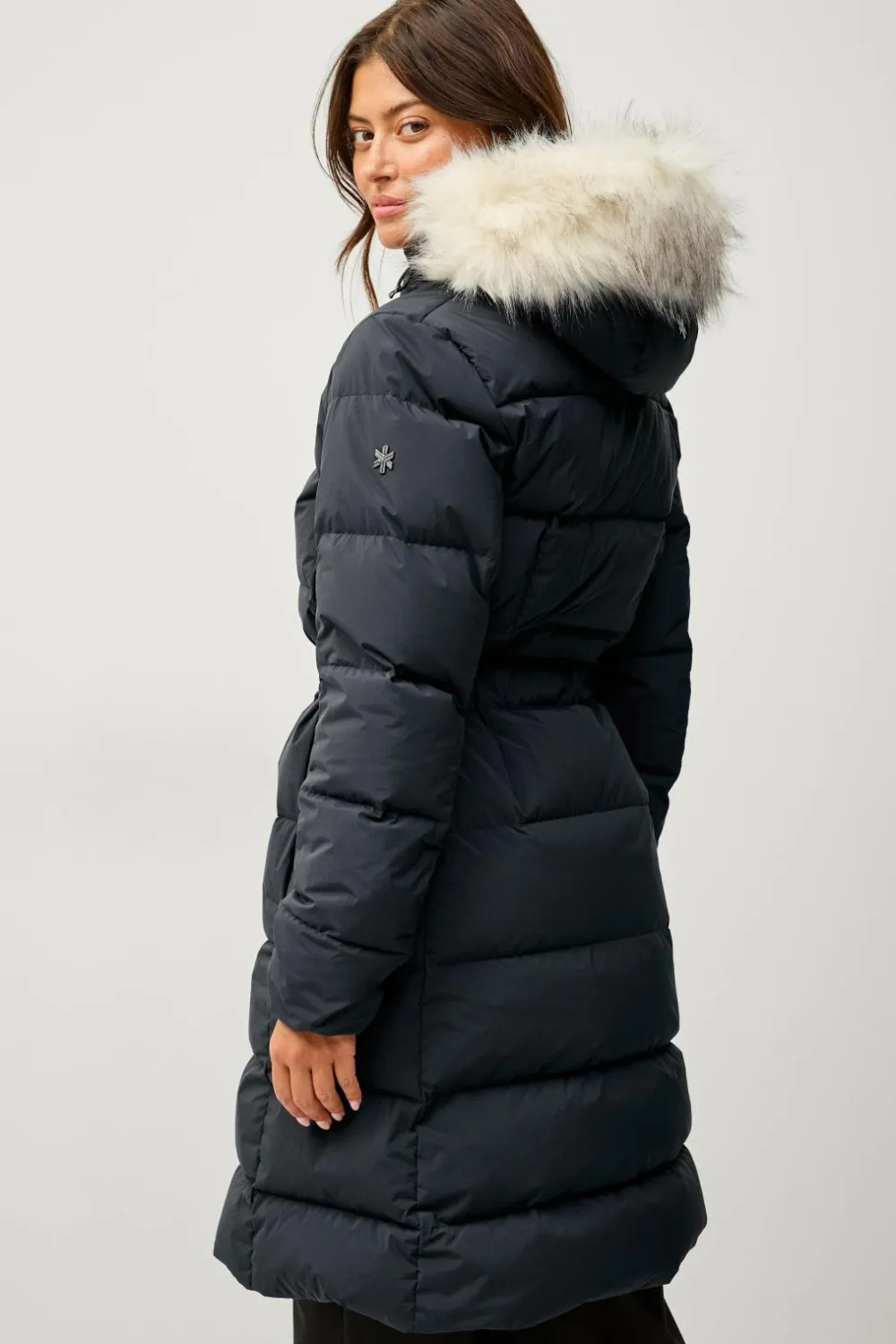 Áhkká Dunfrakke Gold Mid Down Coat Matte Sort Sale