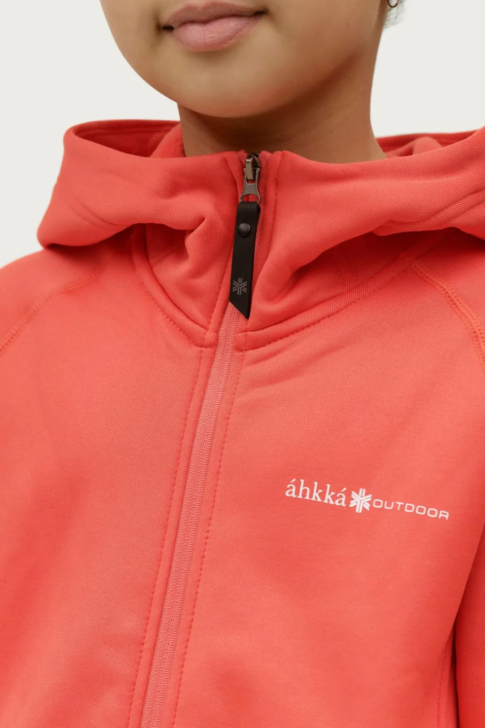 Áhkká Trøjer & Cardigans>Fleecetrøje Powerfleece Jr Mørk koral