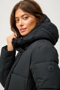 Áhkká Frakke Warm Mid Length Parka W Sort Sale