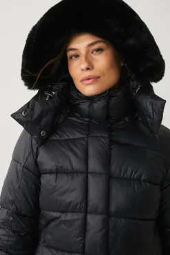 Áhkká Parka Gold Shiny Parka w Detachable Hood Sort Outlet