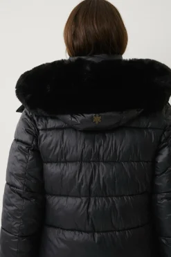 Áhkká Parka Gold Shiny Parka w Detachable Hood Sort Outlet
