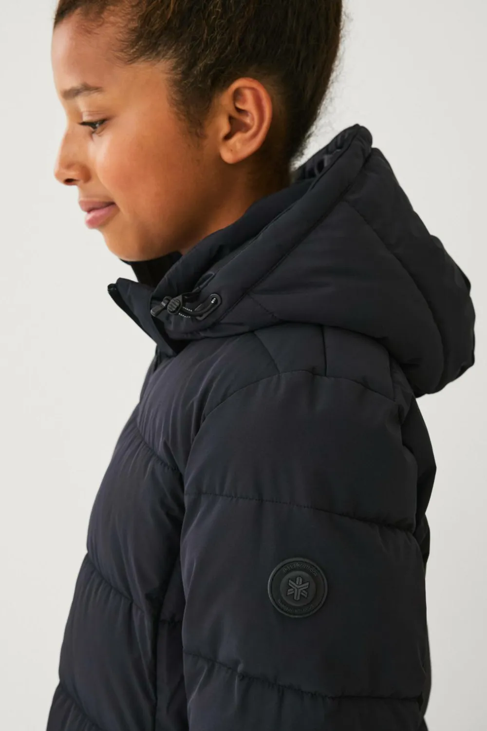 Áhkká Overtøj>Parkacoat Long Padded Parka W Hood Jr Black mdf/metal