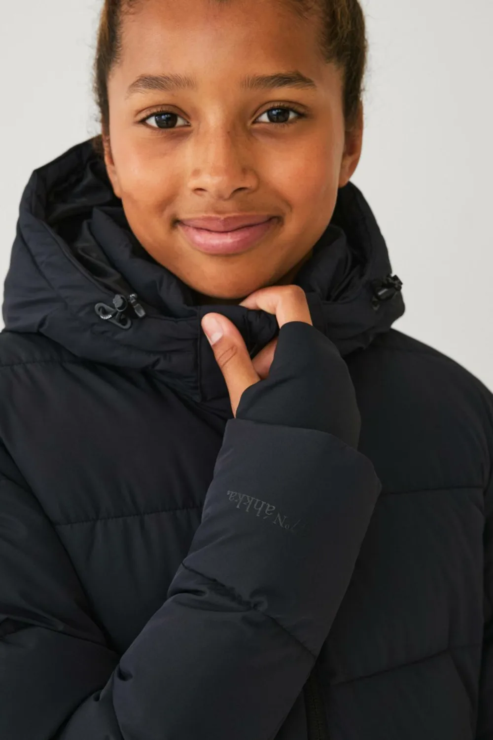 Áhkká Overtøj>Parkacoat Long Padded Parka W Hood Jr Black mdf/metal
