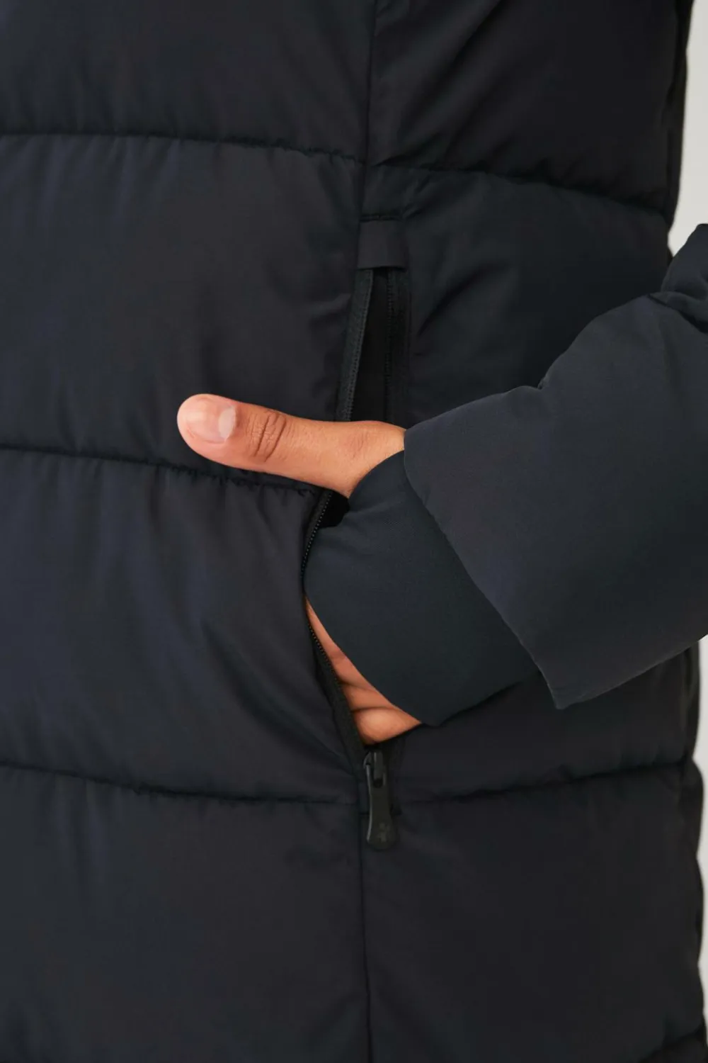 Áhkká Overtøj>Parkacoat Long Padded Parka W Hood Jr Black mdf/metal
