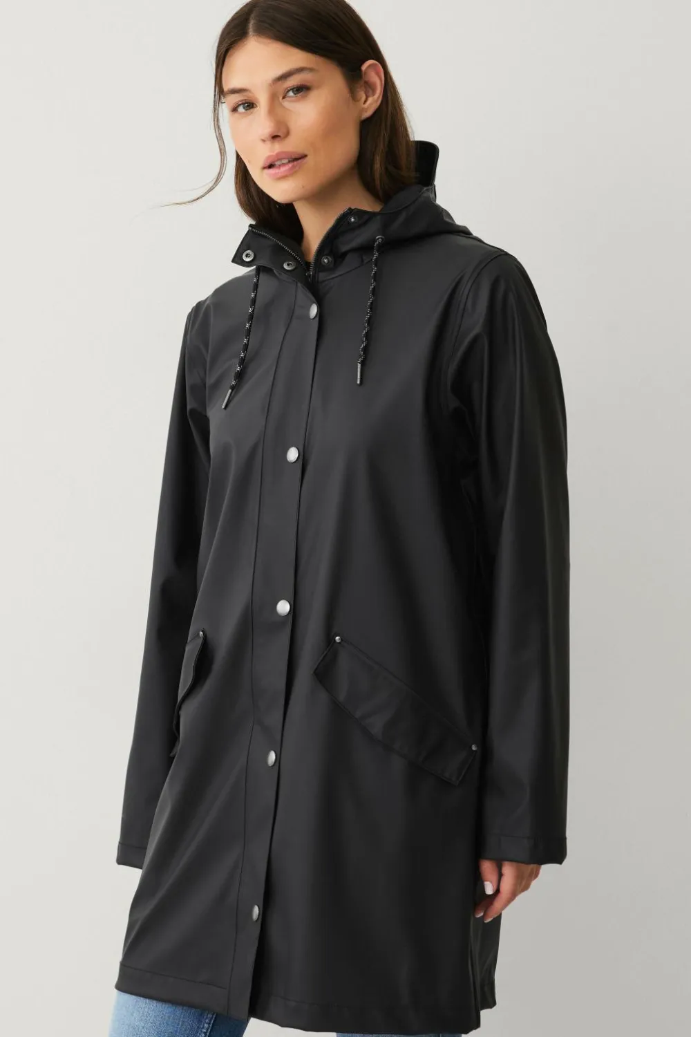 Áhkká Regnjakke PU Parka W Sort Clearance