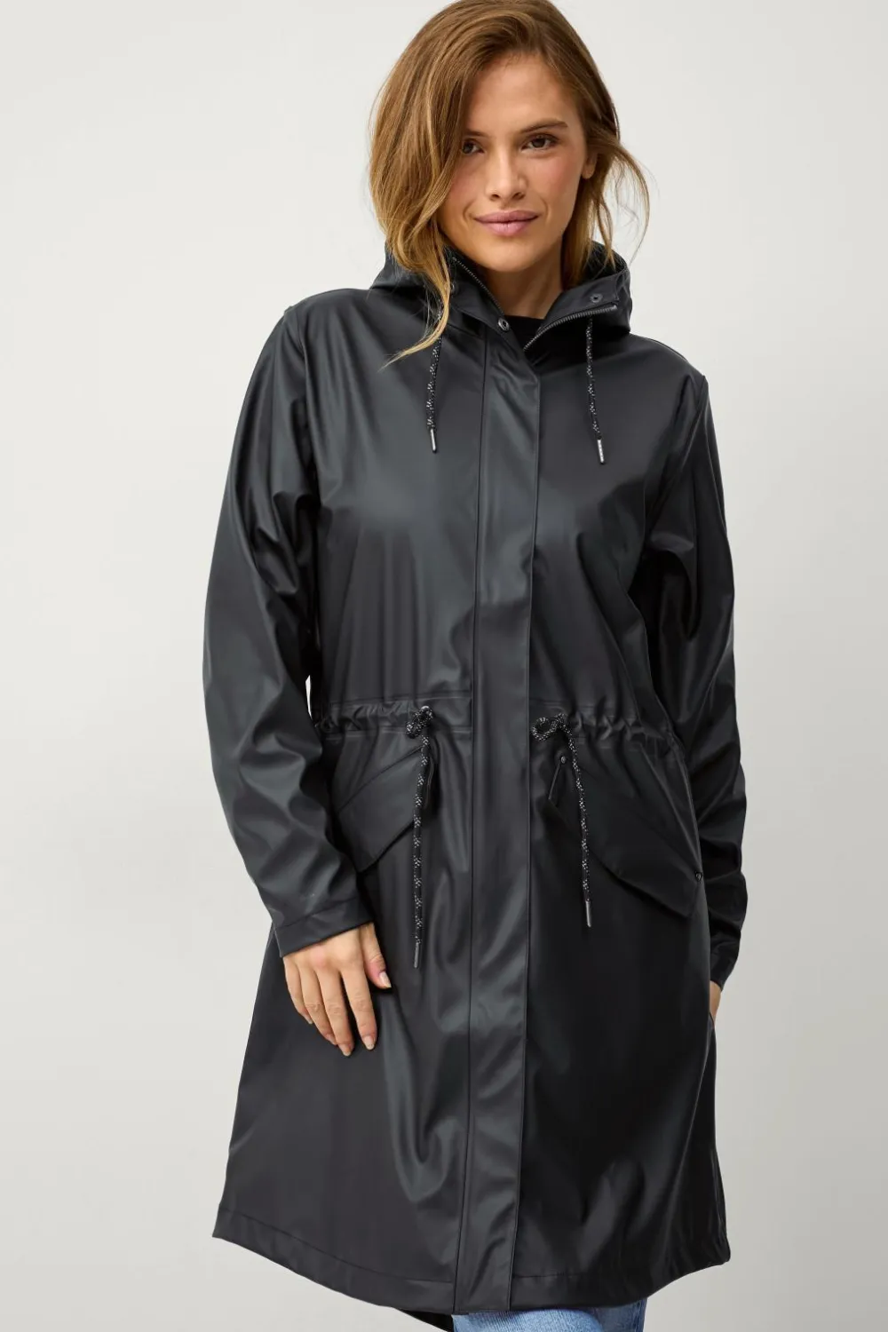 Áhkká Overtøj|Overtøj>Regnparka Rain Waist Parka PU Sort