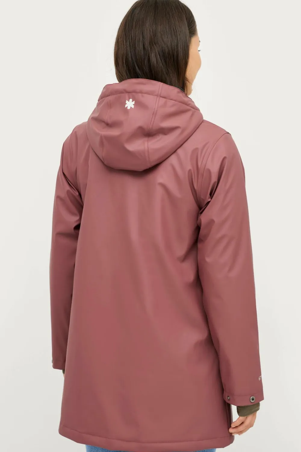 Áhkká Regnparkacoat med plysfor Brunrosa Sale
