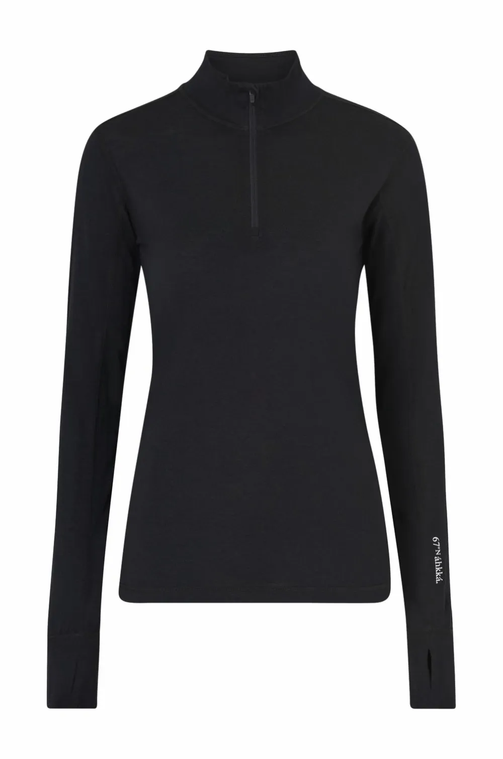 Áhkká Skiundertøj|Skiundertøj>Termisk top Merino Wool LS Halfzip W Sort