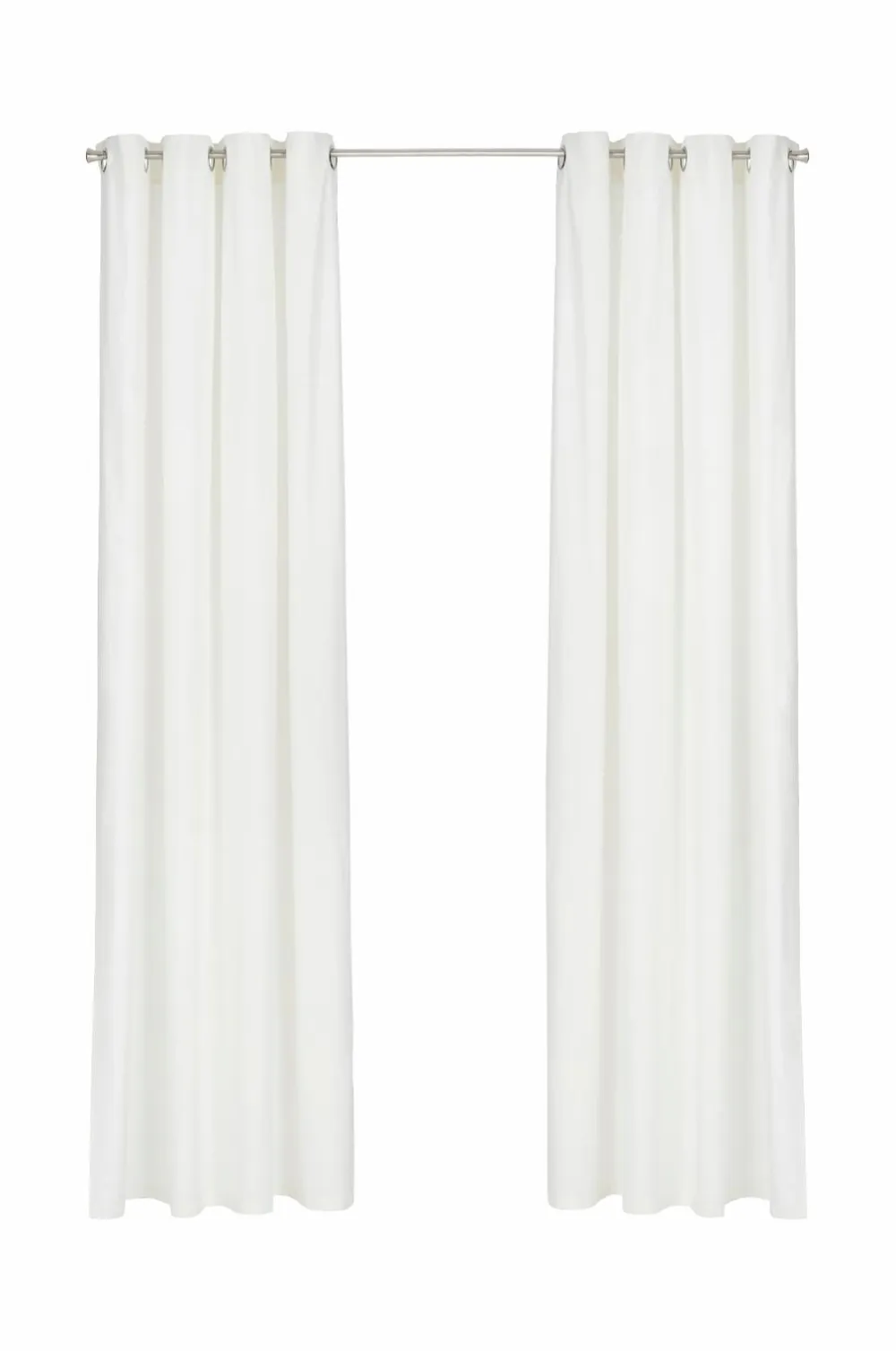 &Home Julegardiner|Gardiner Med Sejlring>Gardin med ringe i halvpanama 2-pak Offwhite