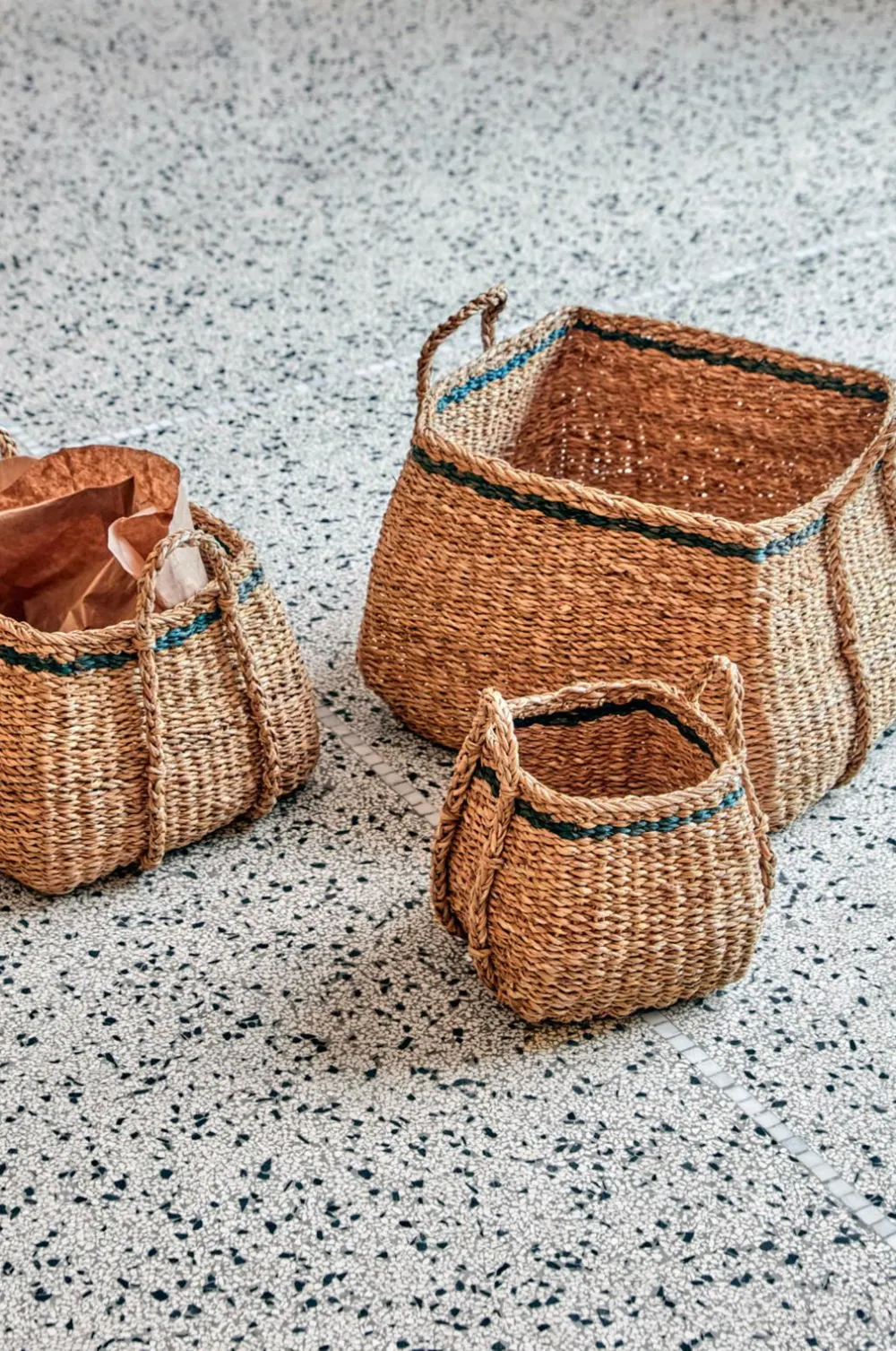 House Doctor Kurve, Hdlaine, 40 cm 3-p Natur, Sort Clearance