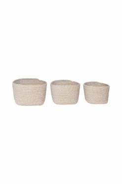 House Nordic Kurv CADIMA sæt med 3 Beige Discount
