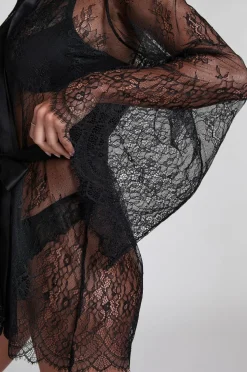 Hunkemöller Kimono Allover Lace Caviar