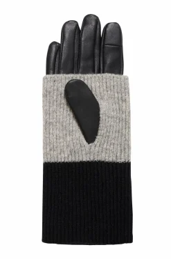ICHI Læderhandsker iaMadison GL2 Grey melange Outlet