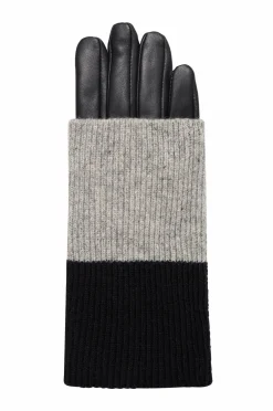 ICHI Læderhandsker iaMadison GL2 Grey melange Outlet