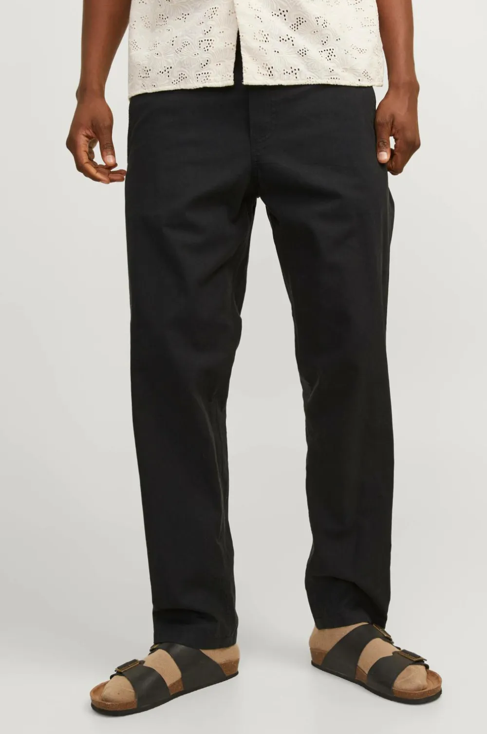 Jack & Jones Bukser jpstKane jjSummer Linen Blend Jogger Black Clearance