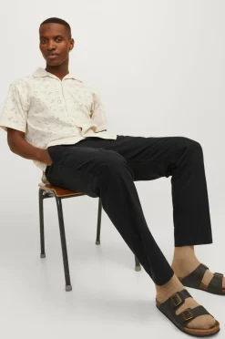 Jack & Jones Bukser jpstKane jjSummer Linen Blend Jogger Black Clearance