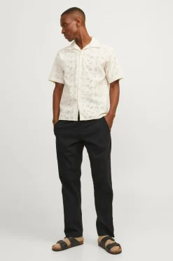 Jack & Jones Bukser jpstKane jjSummer Linen Blend Jogger Black Clearance