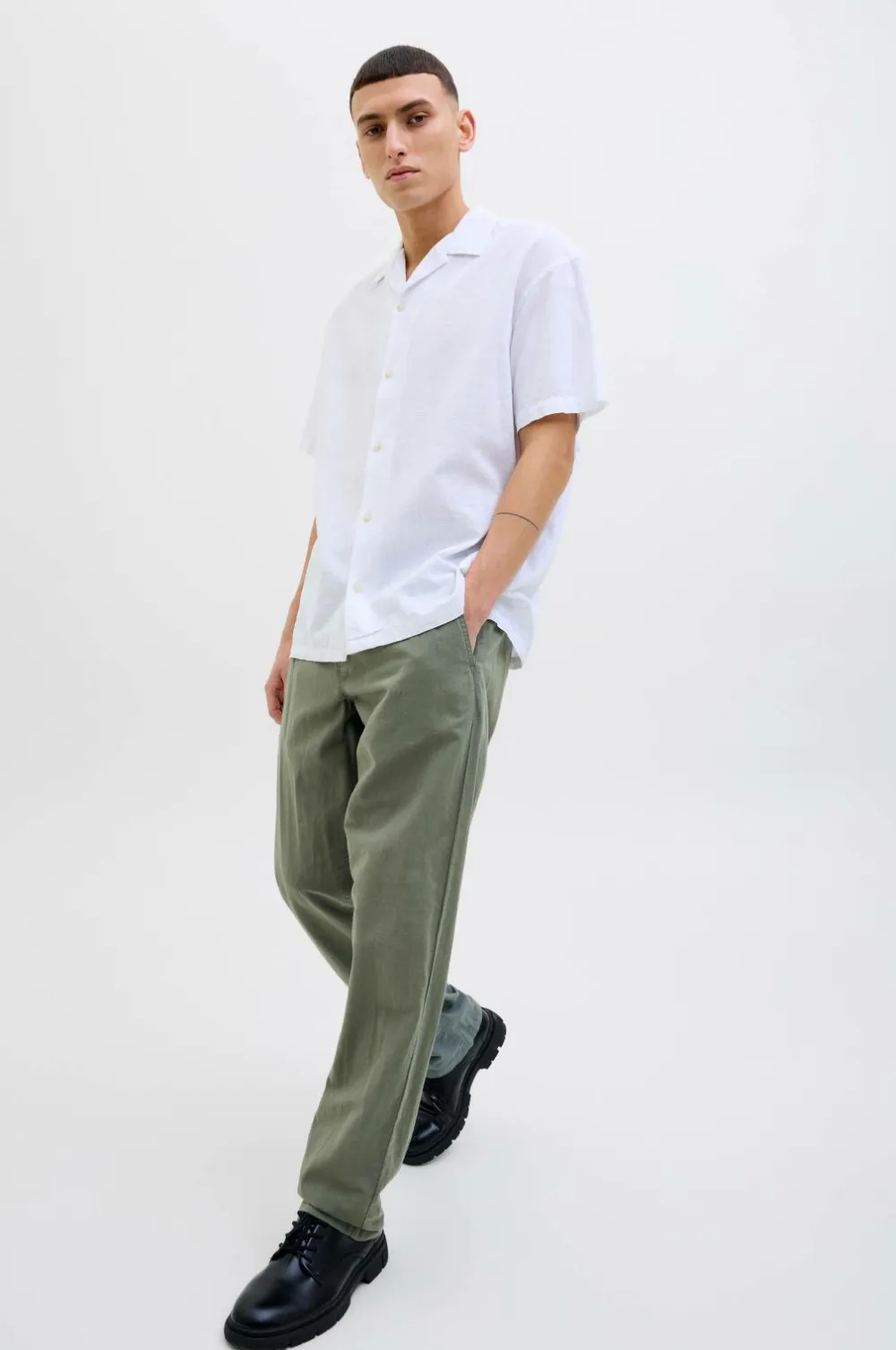 Jack & Jones Bukser jpstKane jjSummer Linen Blend Jogger Agave green Outlet