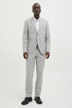Jack & Jones Dragt jprRiviera Linen Suit Slim Fit SN Chiseled Stone New