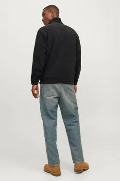 Jack & Jones Fleecetrøje jorVesterbro Fleece Quarter Zip Black Sale