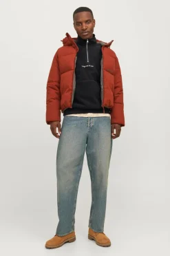Jack & Jones Fleecetrøje jorVesterbro Fleece Quarter Zip Black Sale